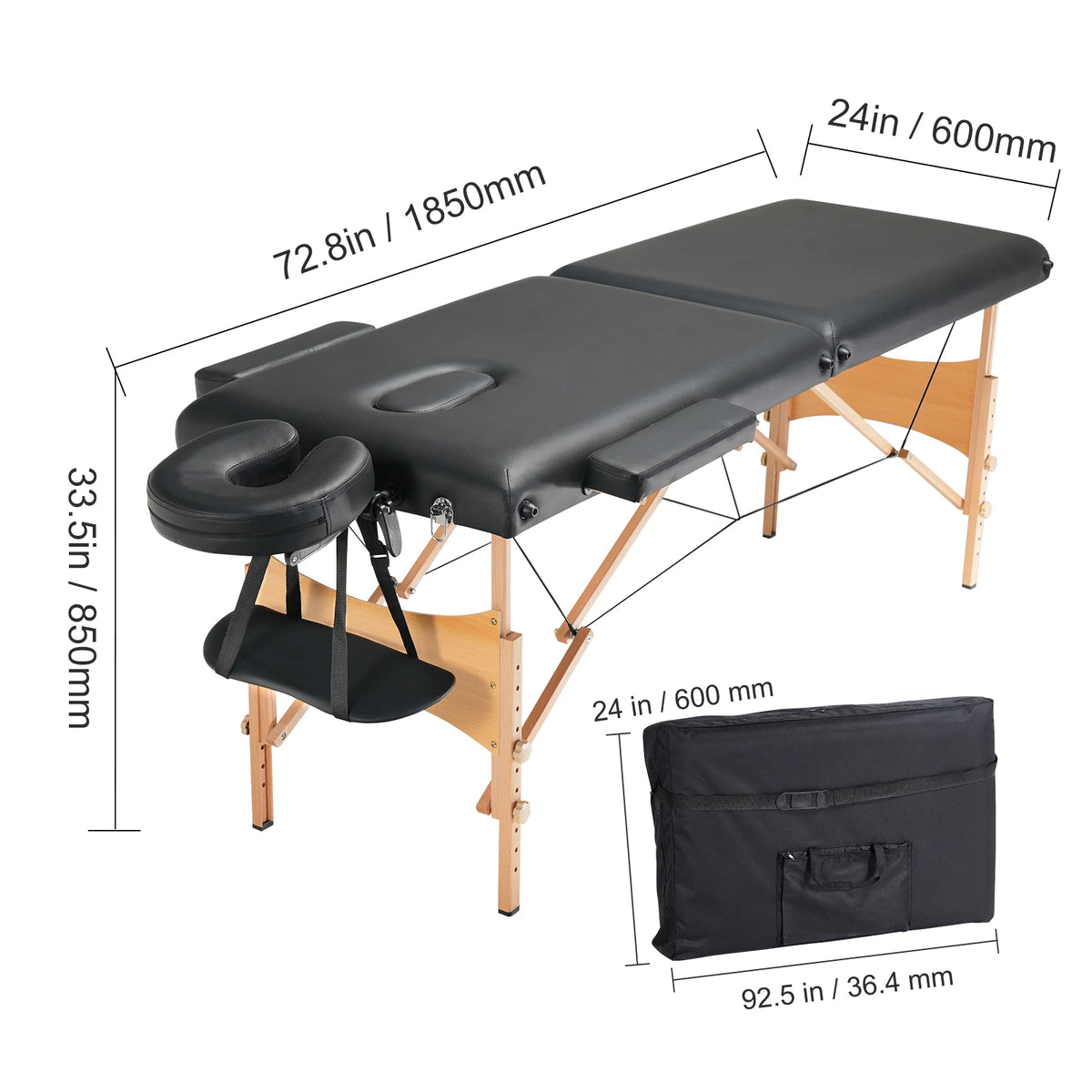 SucceBuy Portable Massage Table Folding Lightweight Adjustable Salon Bed for Massage Center Spa Therapy Clinic Home Beauty Bed