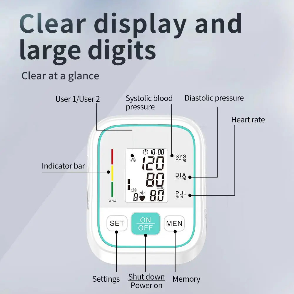 Automatic Digital Upper Arm Blood Pressure Monitor With Voice Broadcast