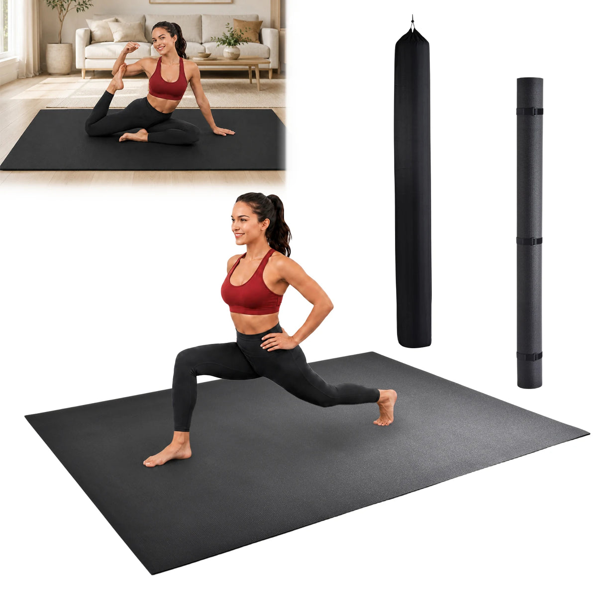 Foldable Non Slip Yoga Mat for Home Gym Fitness Workouts