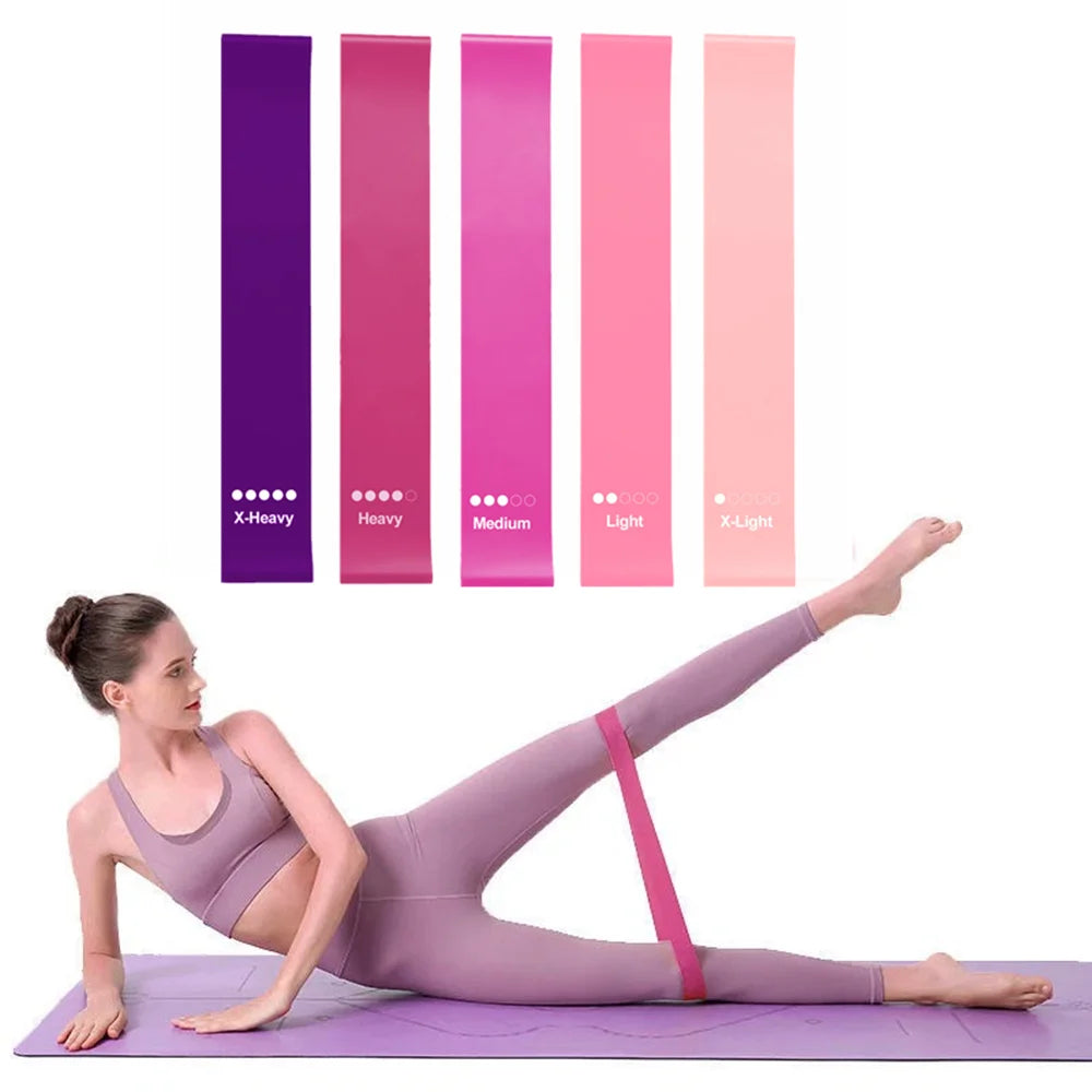 Five Resistance Loop Bands for Fitness and Yoga Training