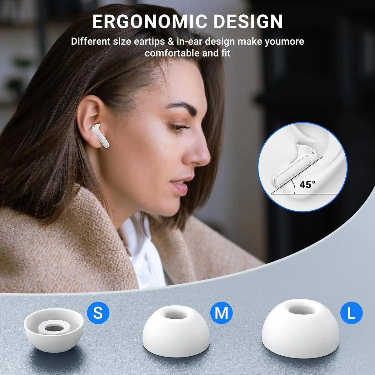 ZZLOVE Pro Wireless Earbuds With Noise Cancellation And Heart Monitoring