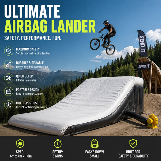Commercial 20ft  Inflatable Airbag Lander - PVC BMX Jump Ramp Inflatable Airbag Landing for MTB, BMX, Action Sports, Indoor/Outdoor Use