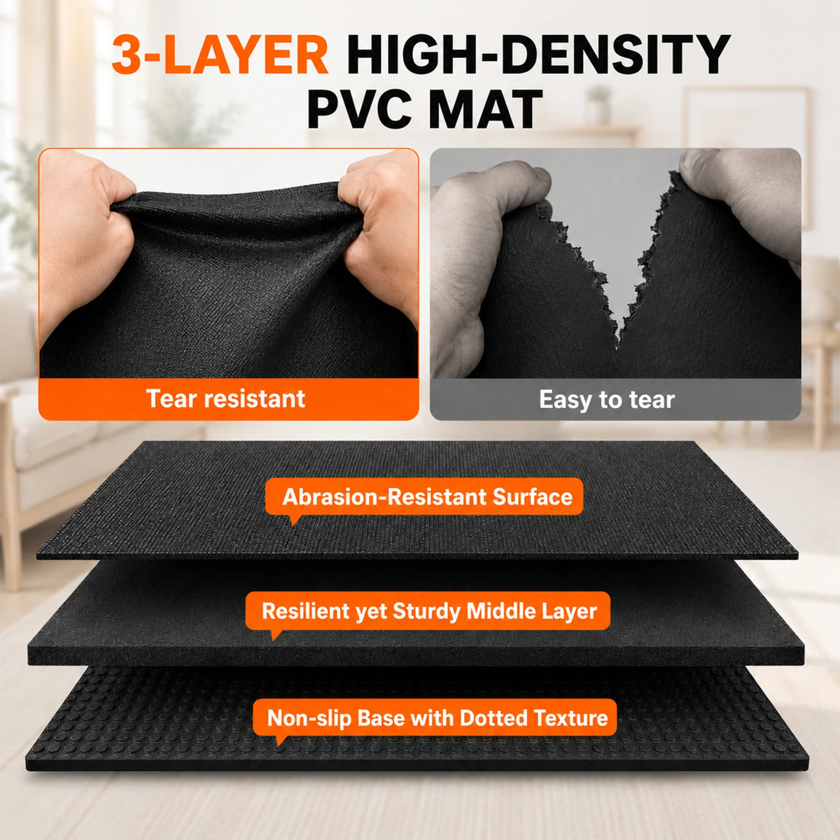 Foldable Non Slip Yoga Mat for Home Gym Fitness Workouts