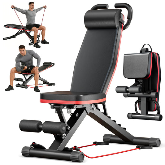Multifunctional Foldable Adjustable Weight Bench for Full Body Workouts