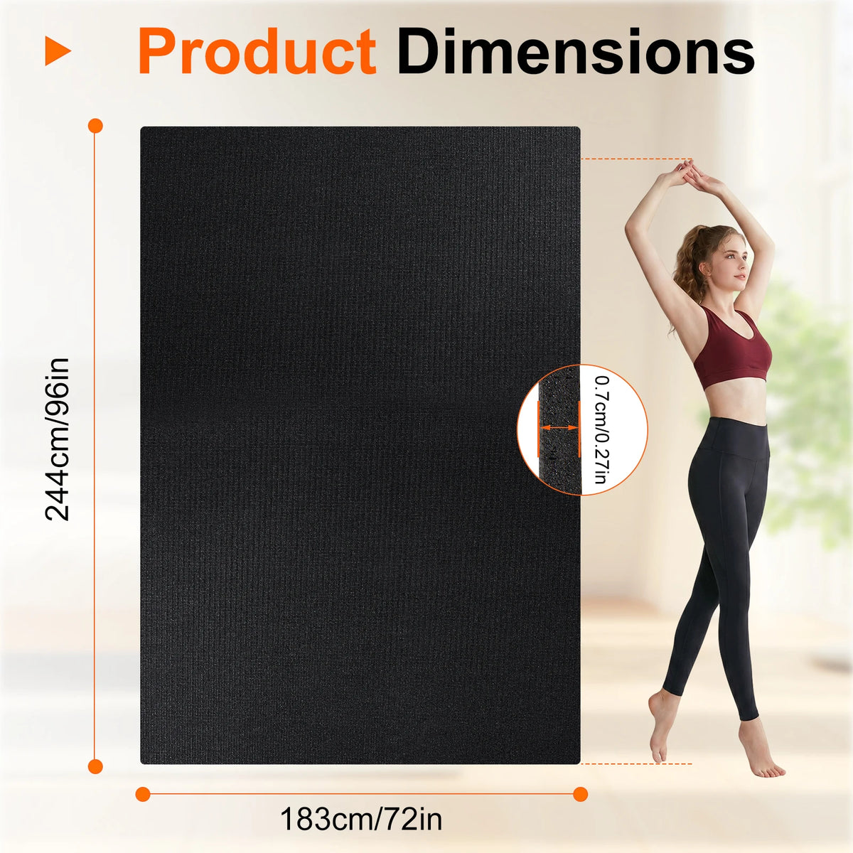 Foldable Non Slip Yoga Mat for Home Gym Fitness Workouts