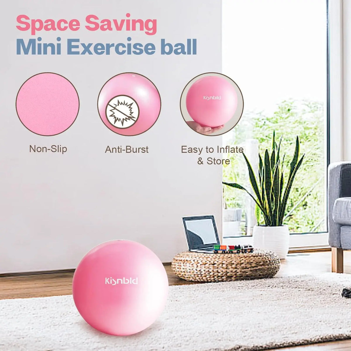 Kisnbld Mini Pilates Ball for Fitness Therapy and Core Training