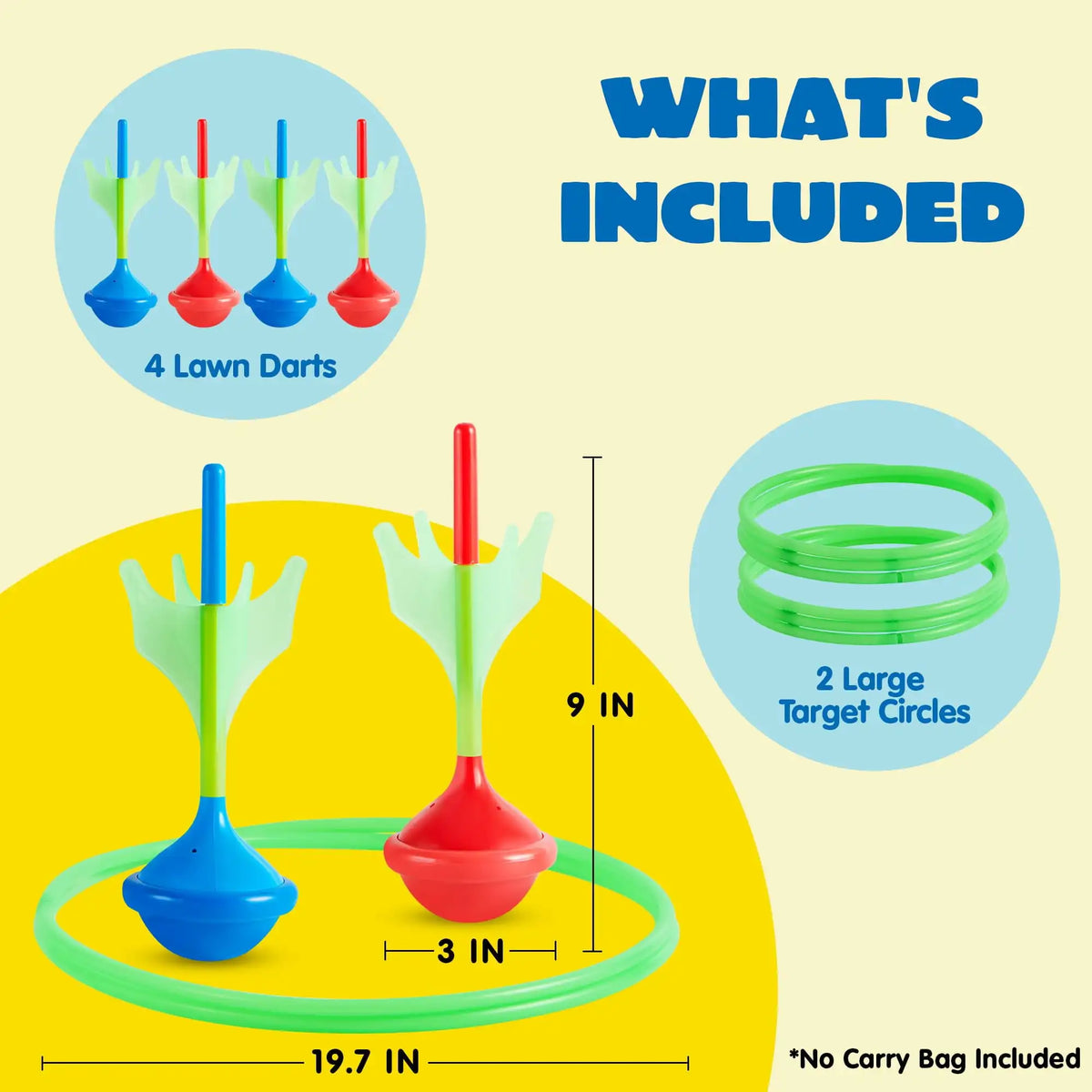 Joyfy Glow In The Dark Lawn Darts Outdoor Family Game Set
