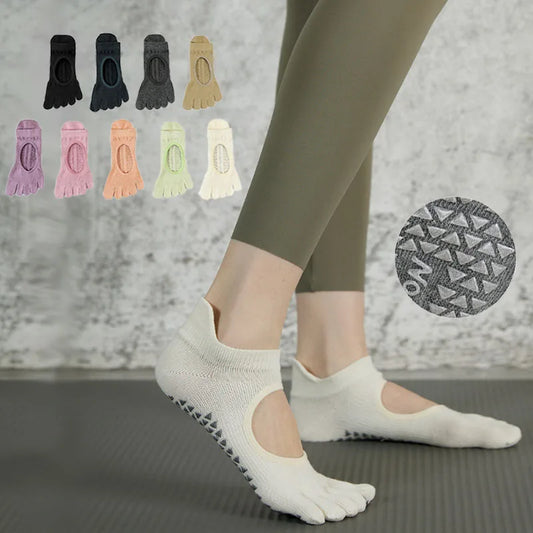 Five Toe Yoga Socks With Non Slip Grip For Pilates Training Fitness