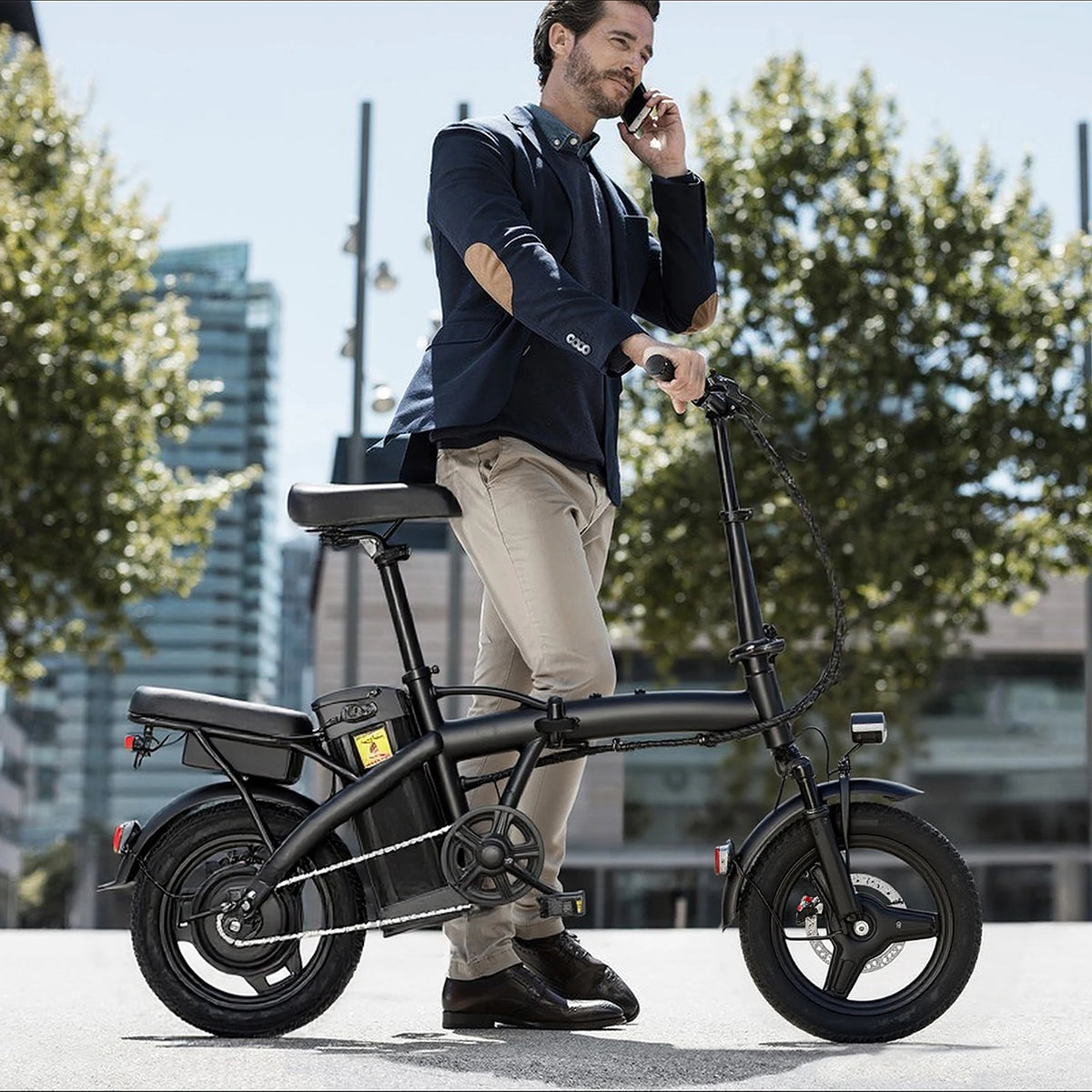 LELEKUAI Folding Electric Bicycle With Pedal Assist And Lithium Battery