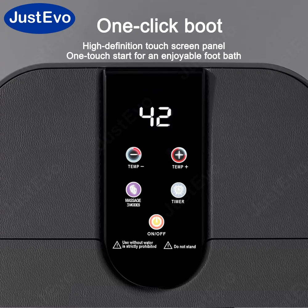 JUSTEVO Remote Foot Spa Massager With Heating And Soaking Basin