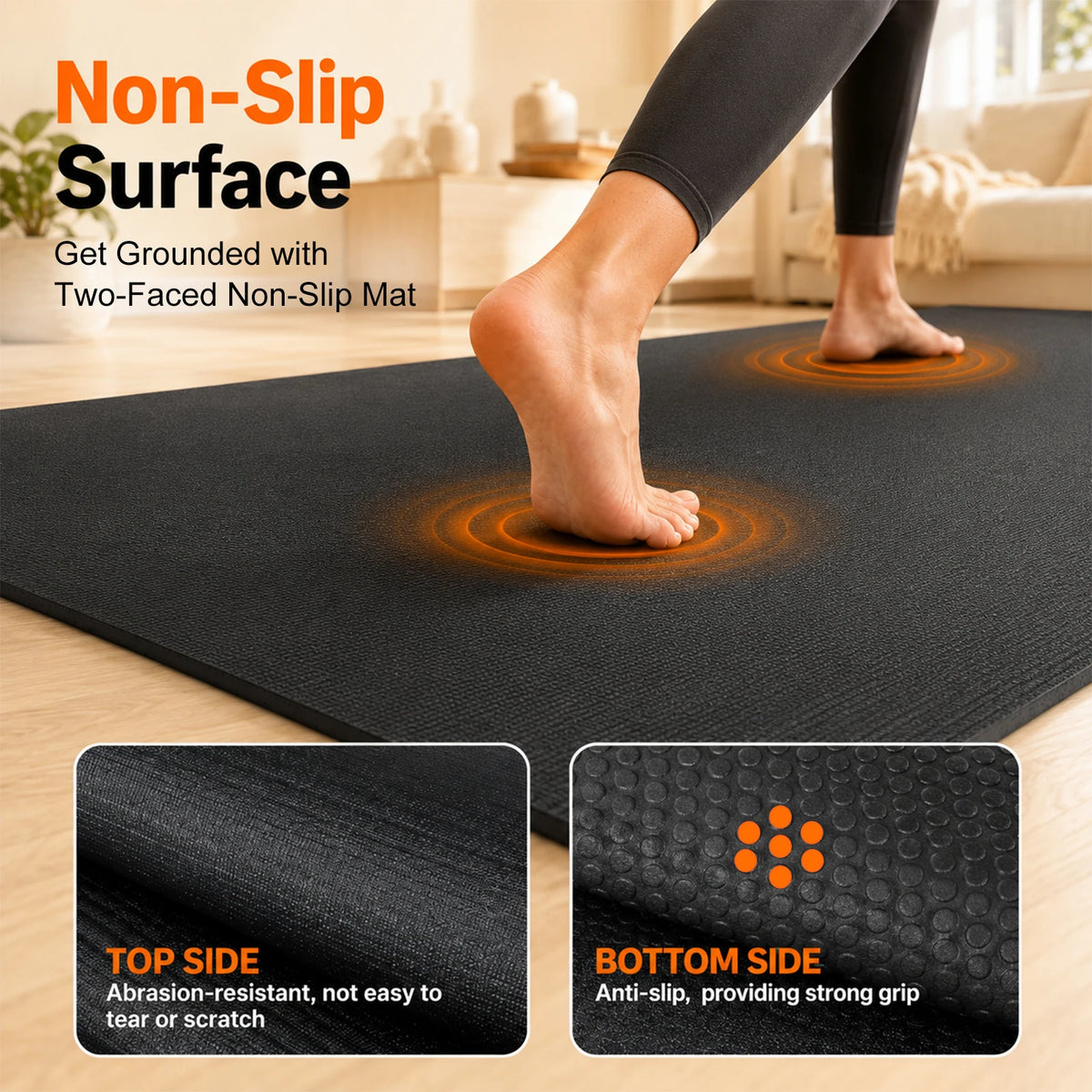 Foldable Non Slip Yoga Mat for Home Gym Fitness Workouts