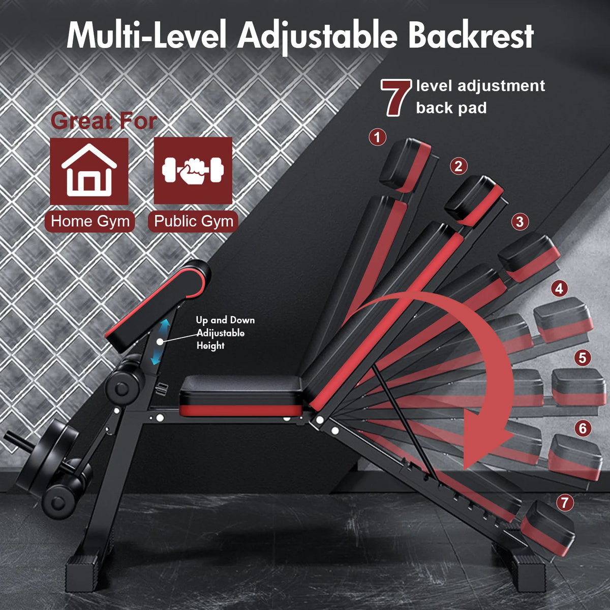 Adjustable Foldable Weight Bench With Leg Extension for Strength Training