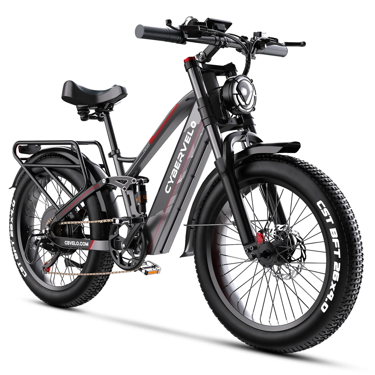 Cybervelo 5000W Peak Electric Fat Tire All-Terrain Commuter Bike