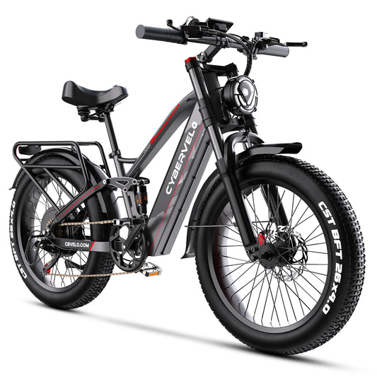 Cybervelo 5000W Peak Electric Fat Tire All-Terrain Commuter Bike