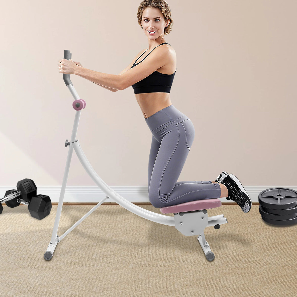 Foldable Abdominal Workout Machine With LED Display For Core Training