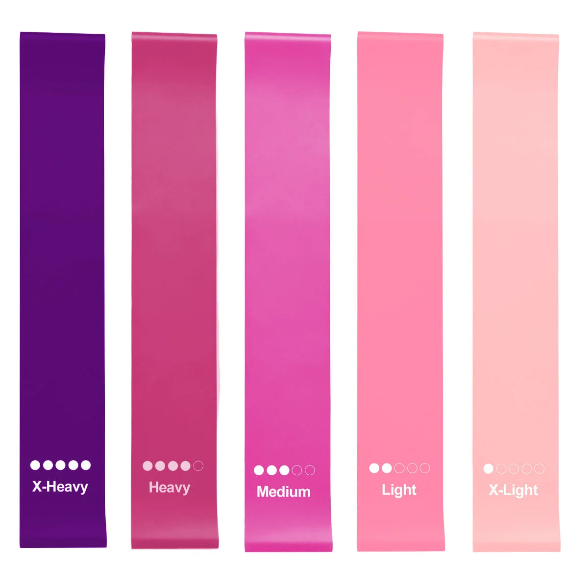 Five Resistance Loop Bands for Fitness and Yoga Training