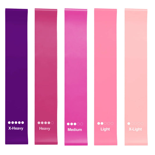 Five Resistance Loop Bands for Fitness and Yoga Training