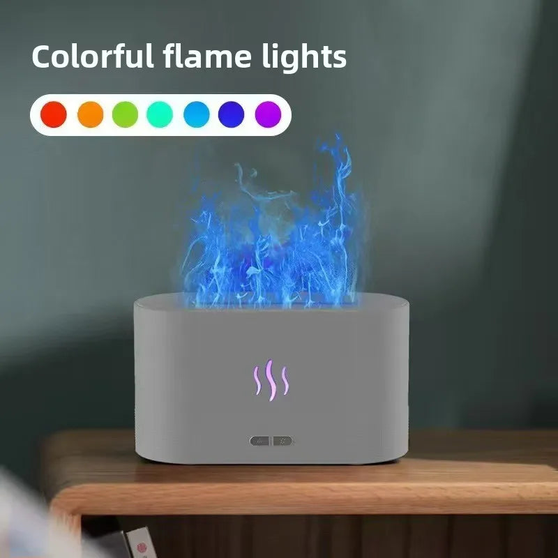 Seven-color flame aroma diffuser,automatic fragrance dispenser,desktop aromatherapy,bedroom fragrance diffuser,small humidifier.