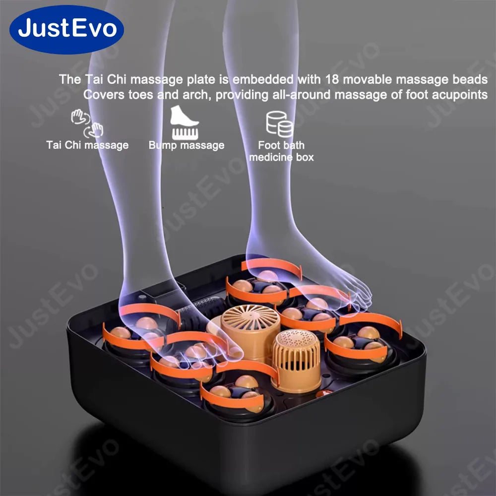 JUSTEVO Remote Foot Spa Massager With Heating And Soaking Basin