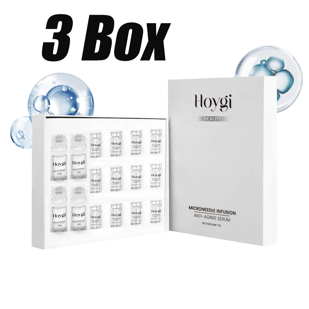 Hoygi Firming Facial Serum Set With Microneedle Roller