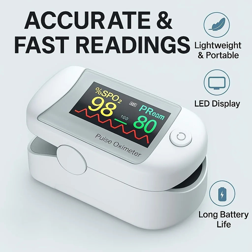 Jitesy Fingertip Pulse Oximeter Blood Oxygen and Heart Rate Monitor