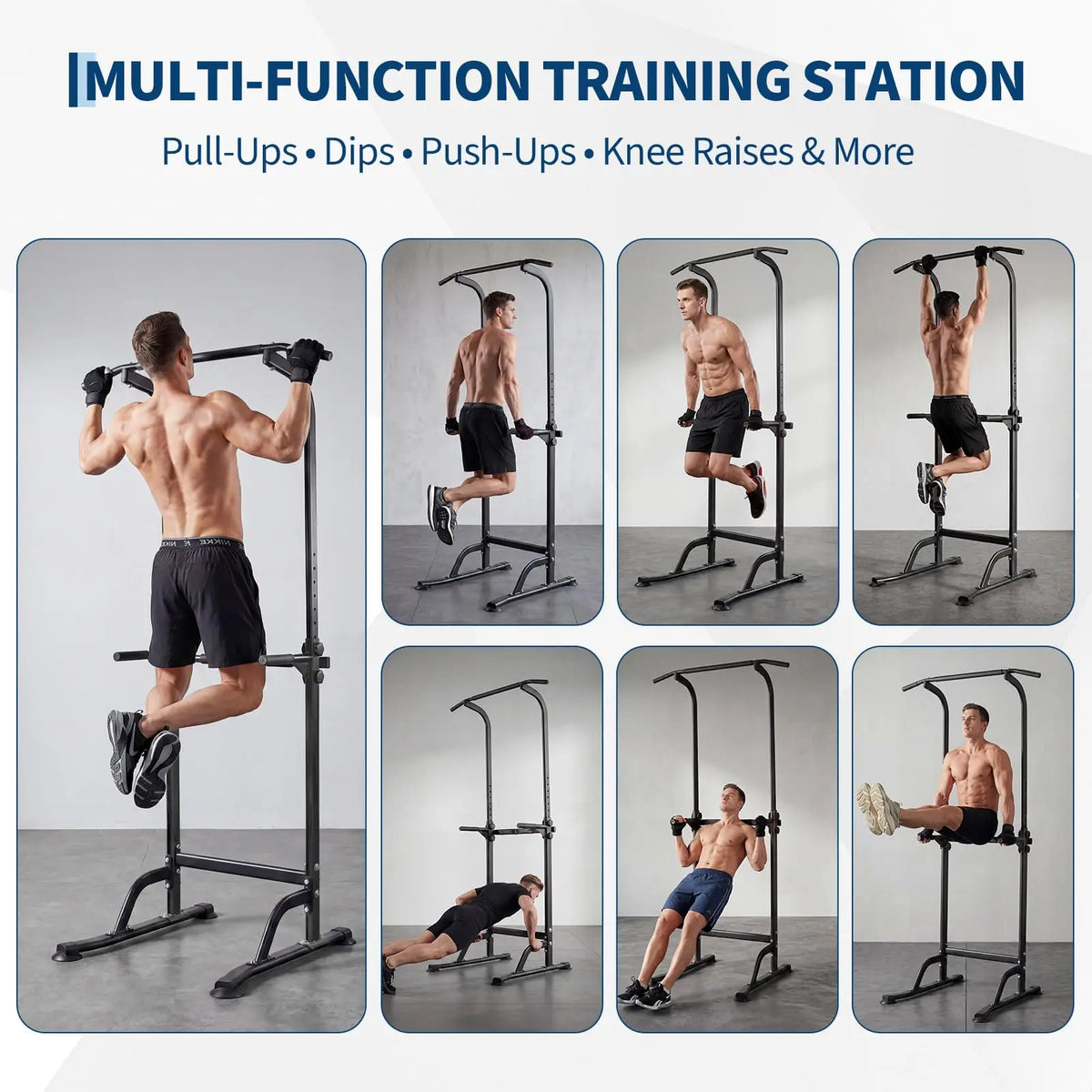 HiMISS Multifunction Power Tower Dip Station With Pull Up Bar