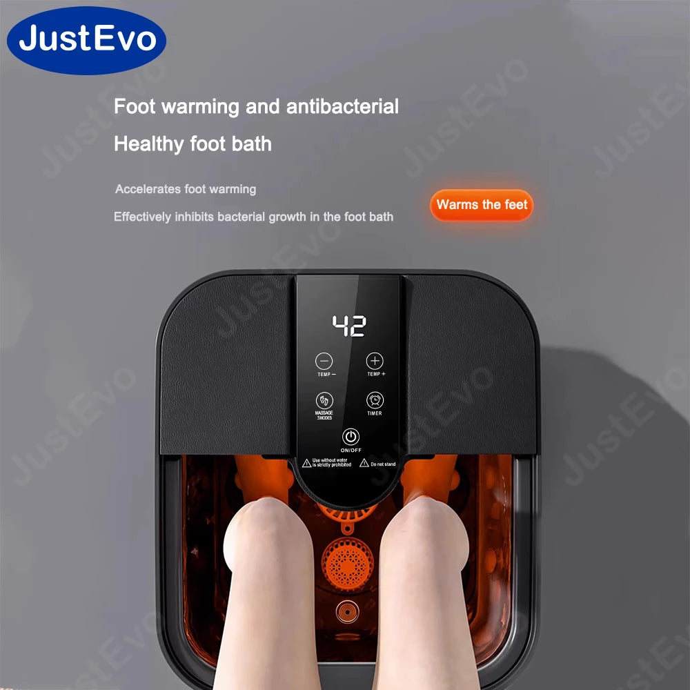 JUSTEVO Remote Foot Spa Massager With Heating And Soaking Basin