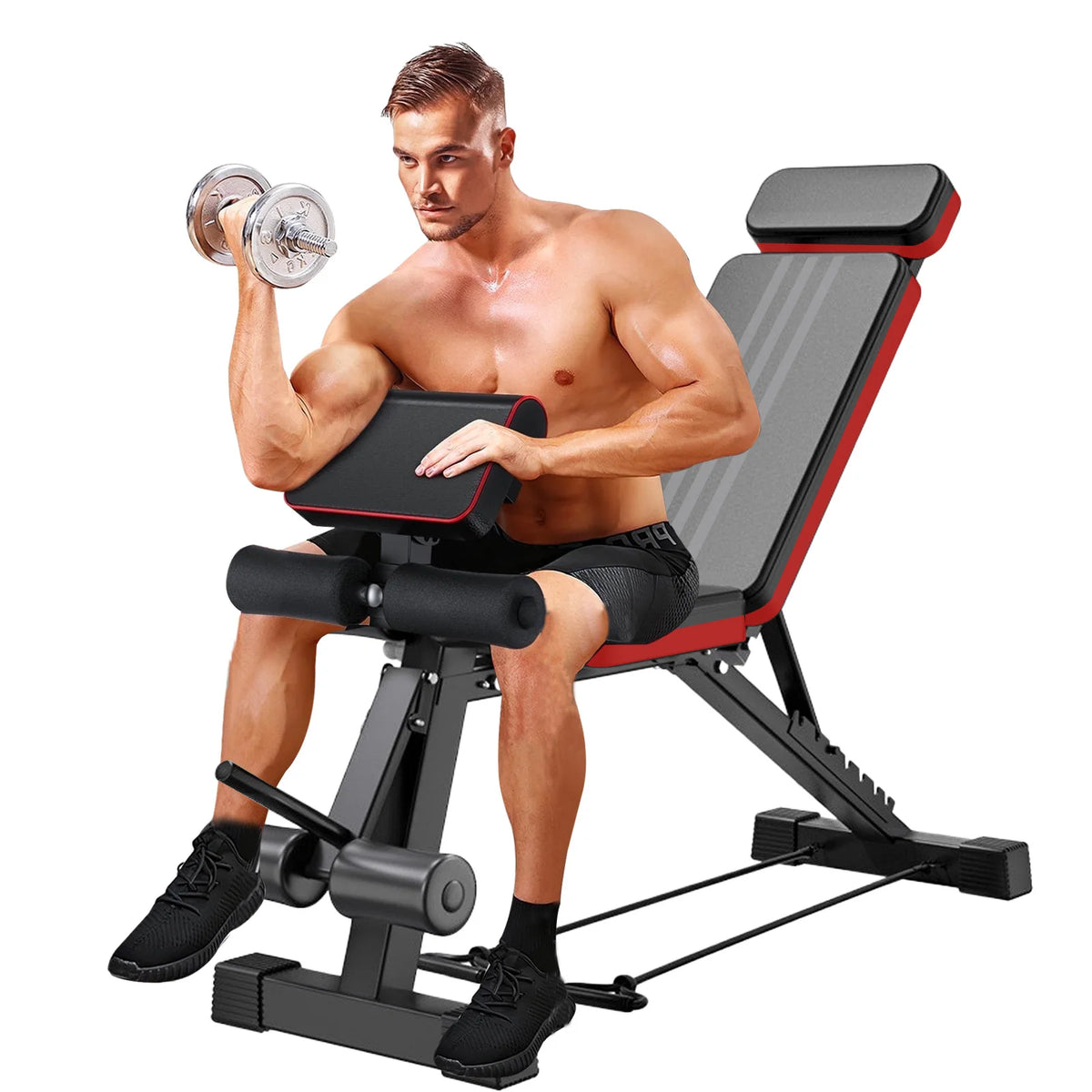 Adjustable Foldable Weight Bench With Leg Extension for Strength Training