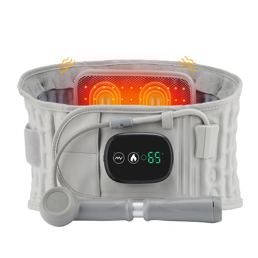 Electric Heating Waist Massage Belt Inflatable Lumbar Protector Back Airbag Support Cordless Vibration Massager Muscle Relax