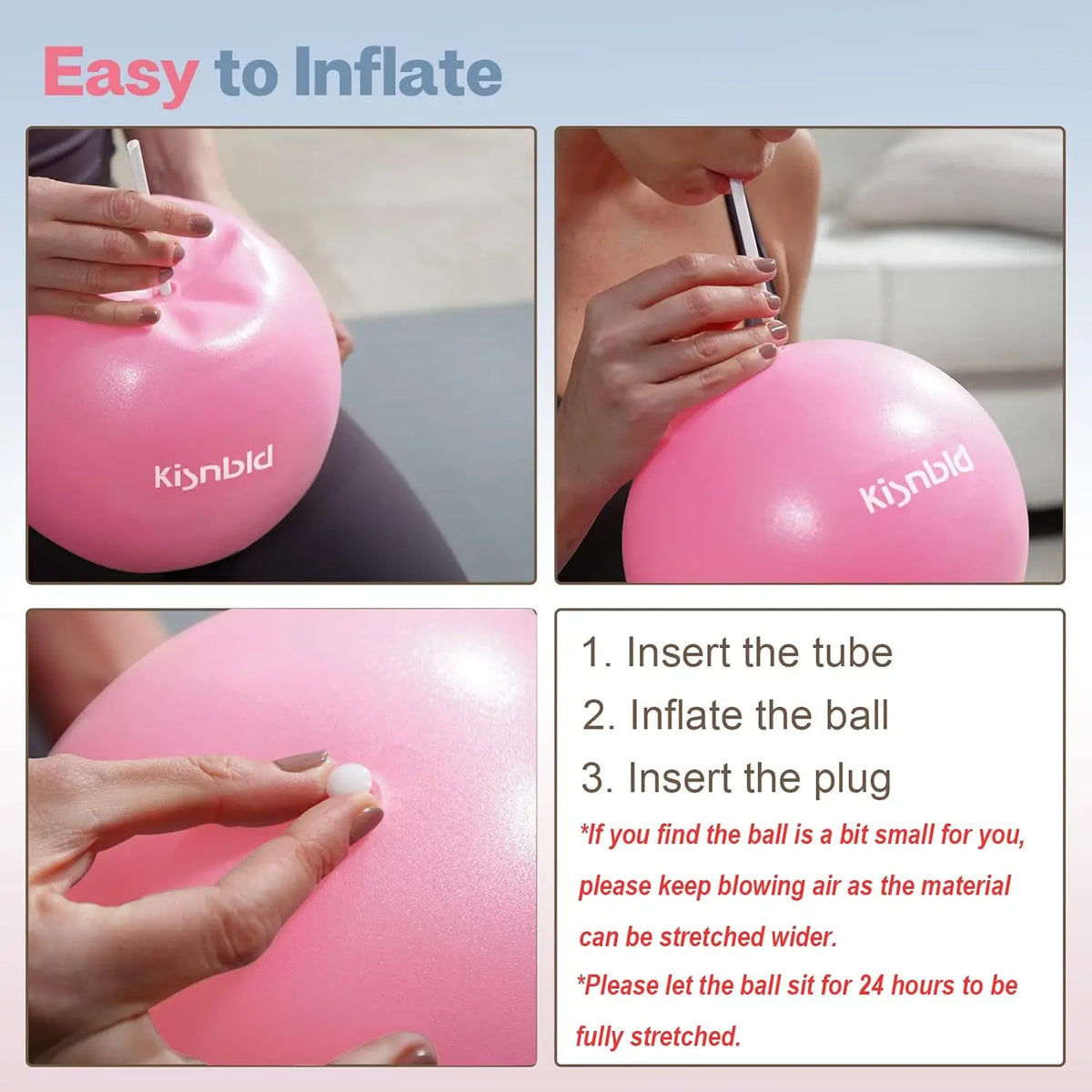 Kisnbld Mini Pilates Ball for Fitness Therapy and Core Training
