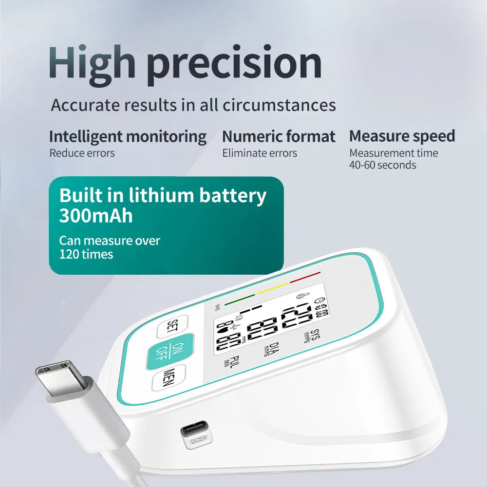 Automatic Digital Upper Arm Blood Pressure Monitor With Voice Broadcast