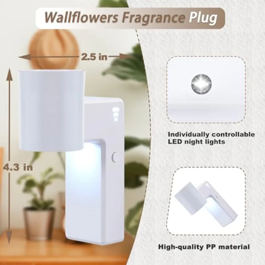 1 Pcs Wall Fragrance Plug in with Night Light Compatible with Bath and Body Works Wallflowers, with 3-Speed Adjustable Fragranc
