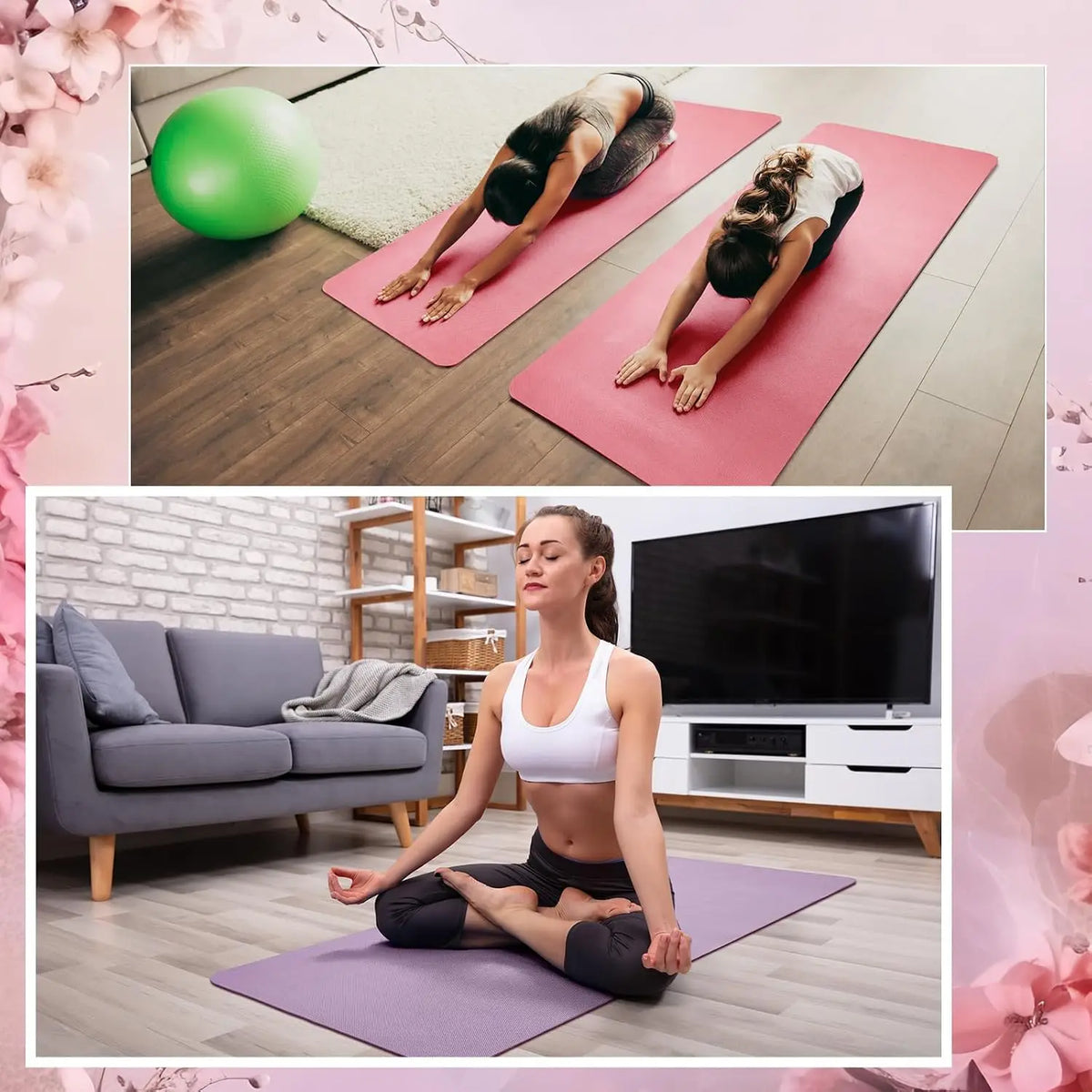 Non Slip Yoga Mats for Fitness Stretching and Studio Workouts