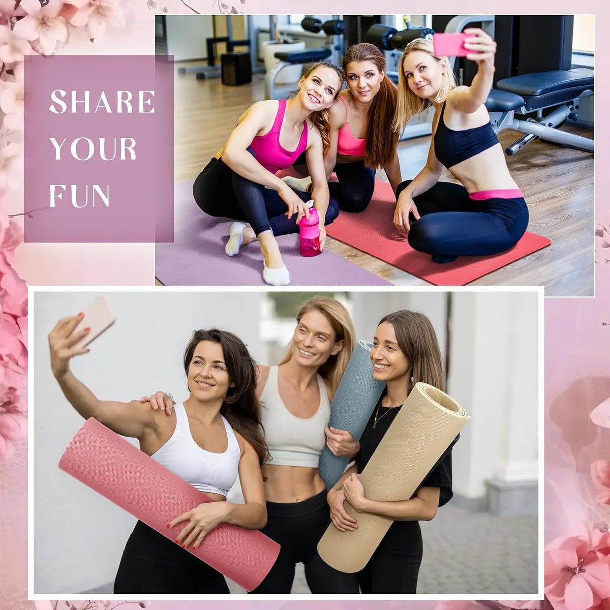 Non Slip Yoga Mats for Fitness Stretching and Studio Workouts