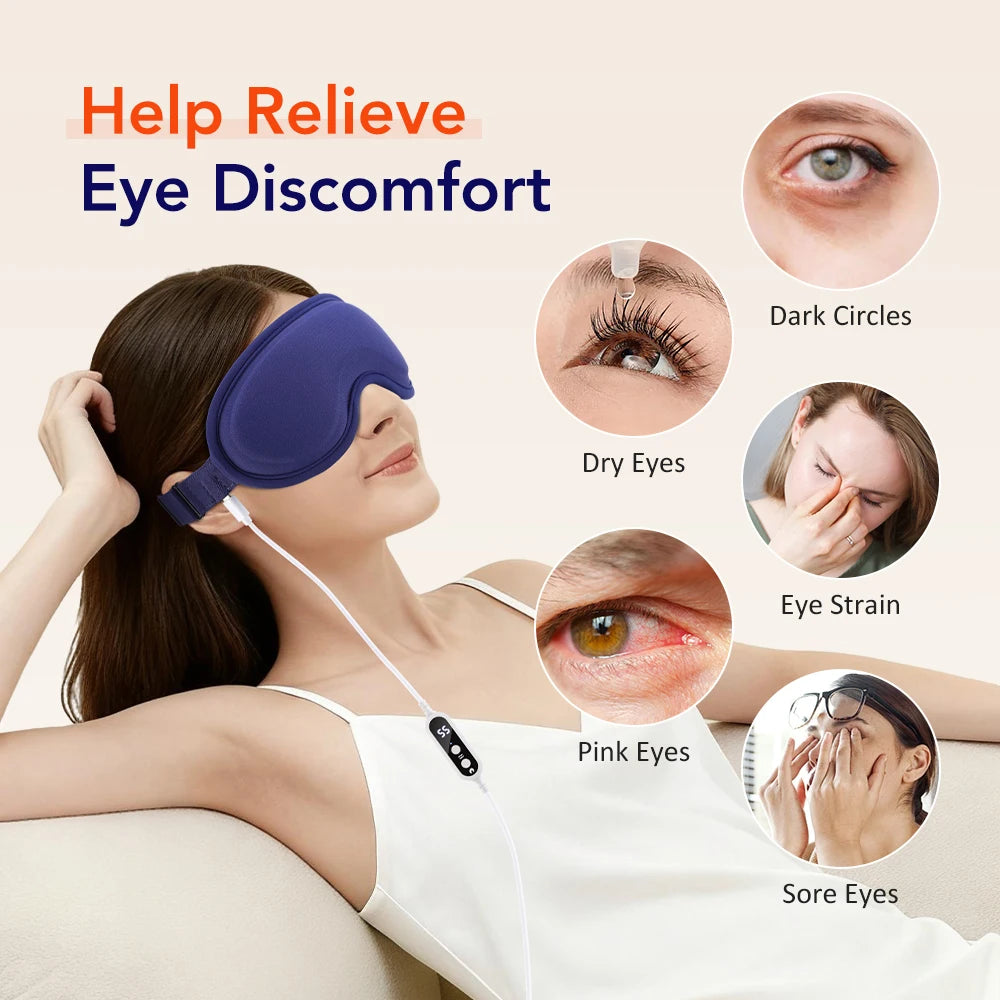 PASTSKY Heated Eye Massager Mask With Vibration for Relaxation