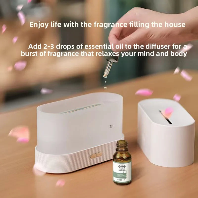 Seven-color flame aroma diffuser,automatic fragrance dispenser,desktop aromatherapy,bedroom fragrance diffuser,small humidifier.