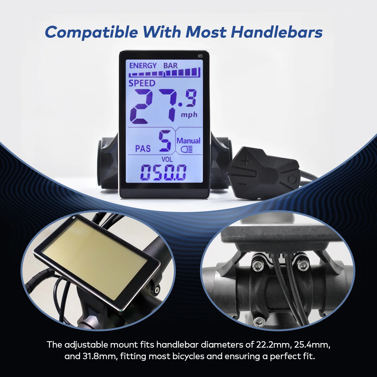 M5 Electric Bike LCD Display Meter Control Panel 24V 36V 48V 60V with Waterproof Plug for Bike Accessories