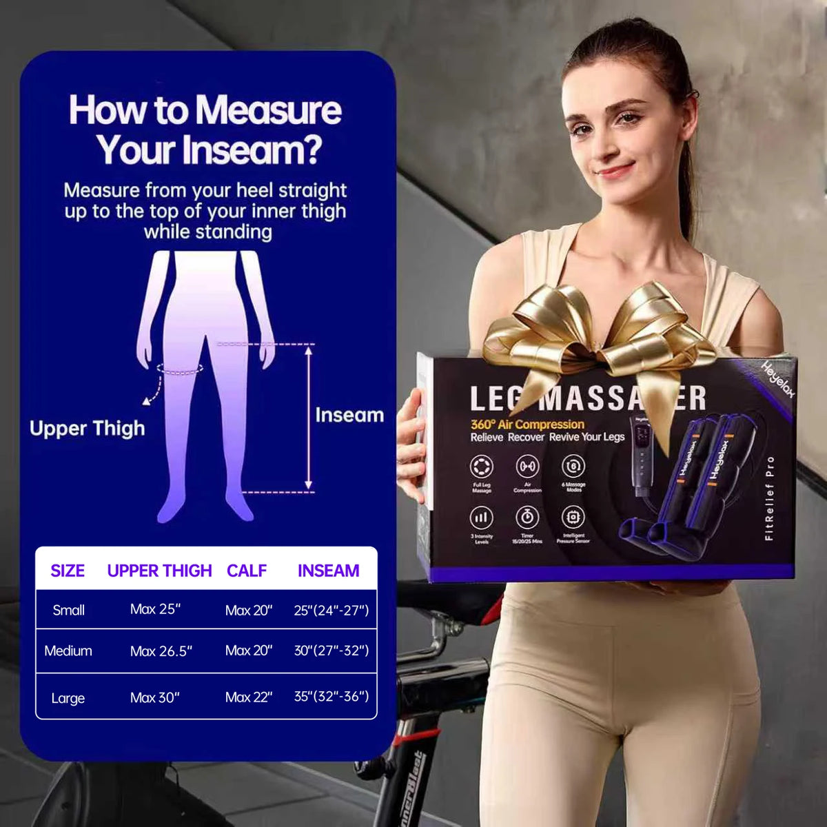 Heyelax Leg Compression Massager for Circulation and Muscle Recovery