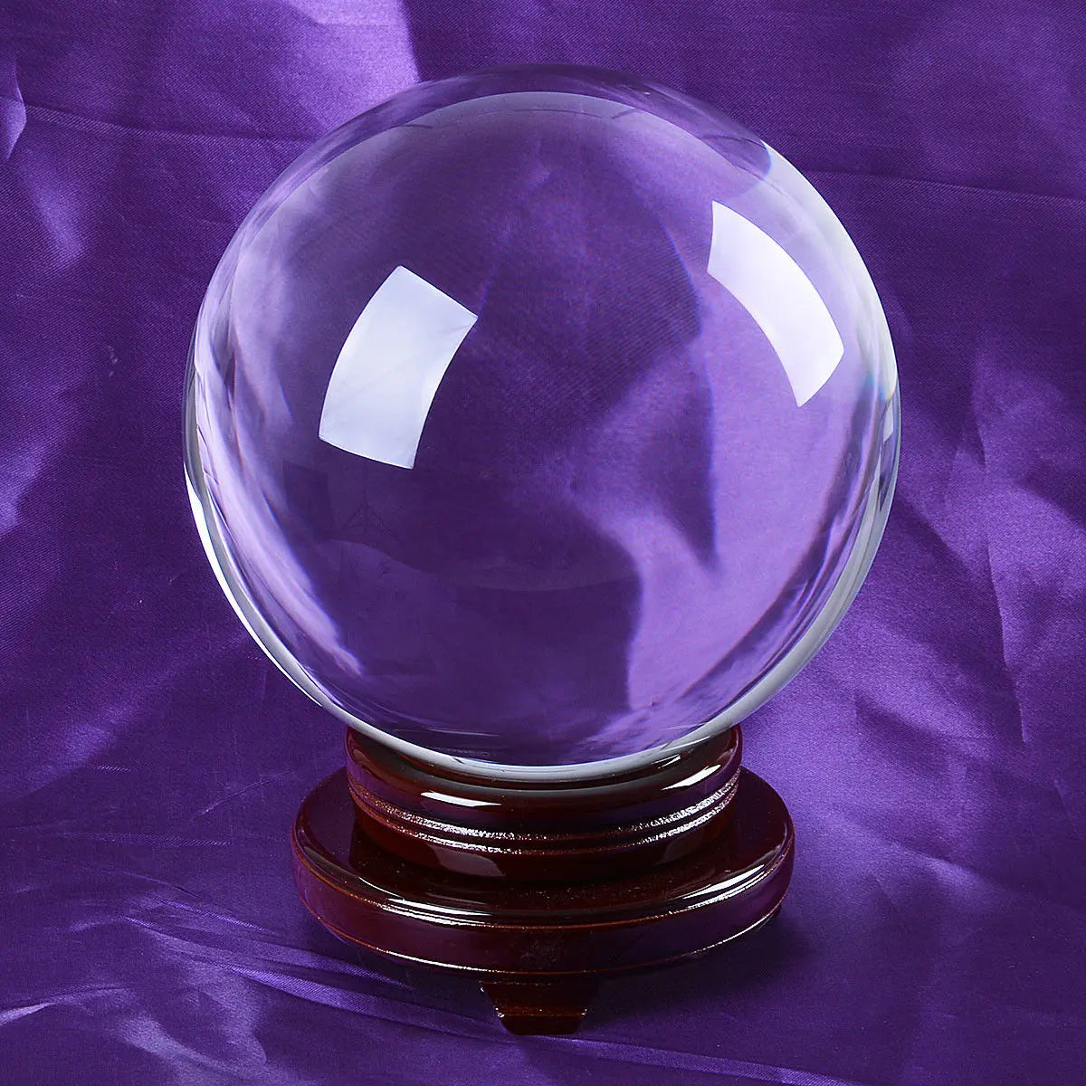 LONGWIN 200MM Black/Clear Crystal Ball Meditation Glass Sphere Photo Prop Free Stand For Divination Healing Photography Decor