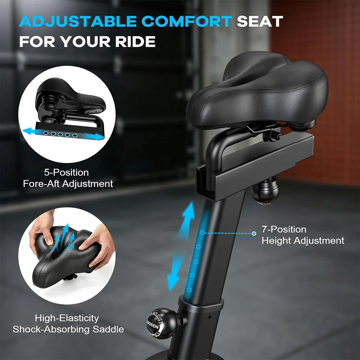 Pooboo Air Resistance Exercise Bike With Bluetooth For Home Cardio