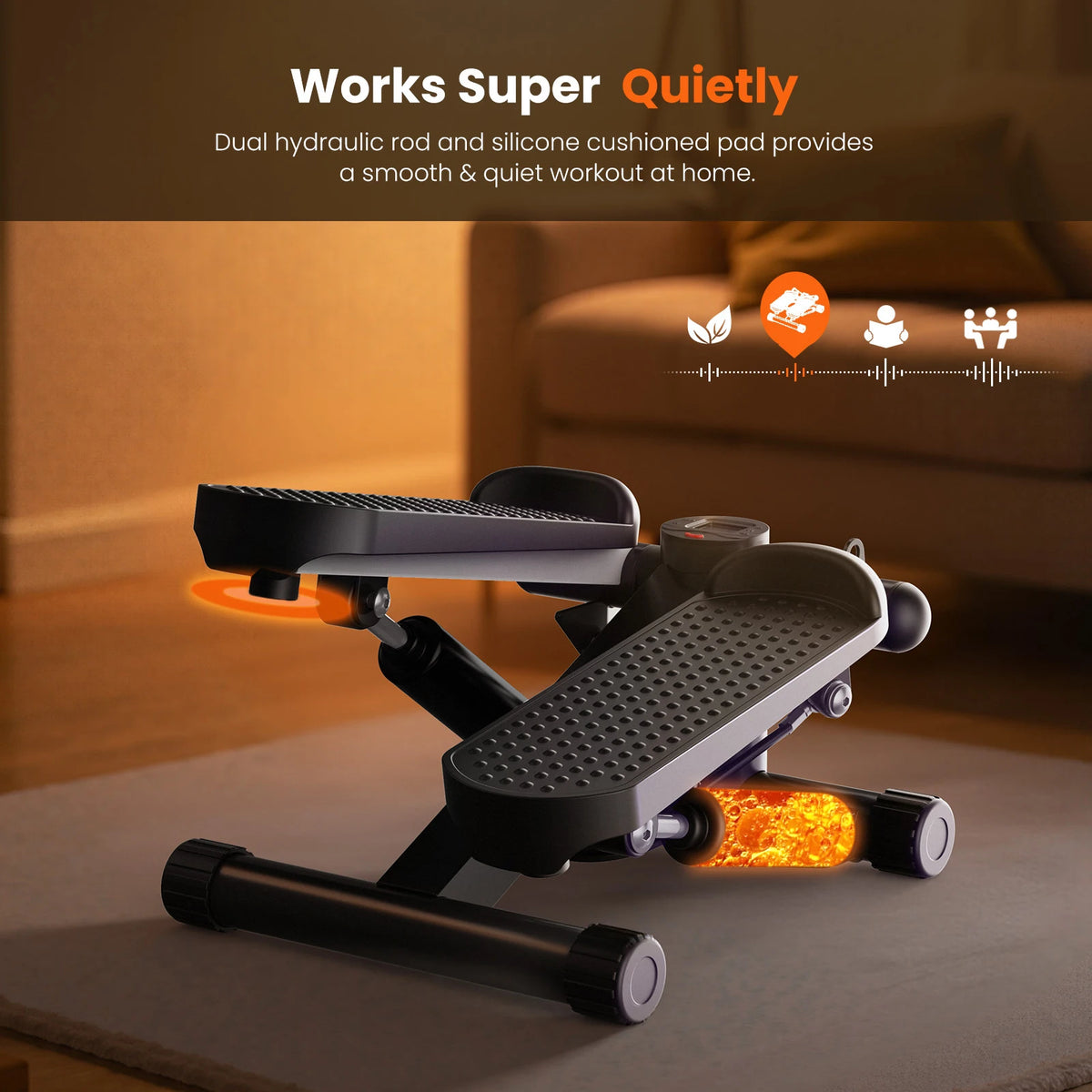 Home Stepper With Resistance Bands And LCD Monitor For Cardio