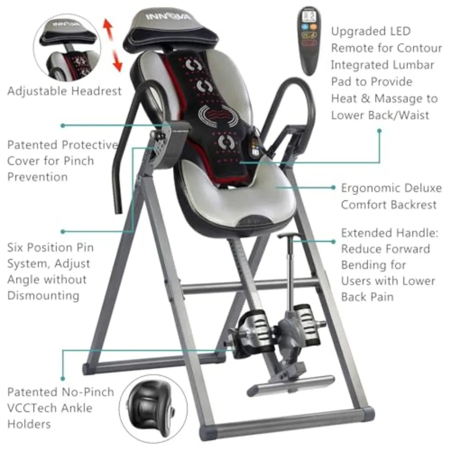 Innova Advanced Heat and Massage Inversion Table for Back Relief