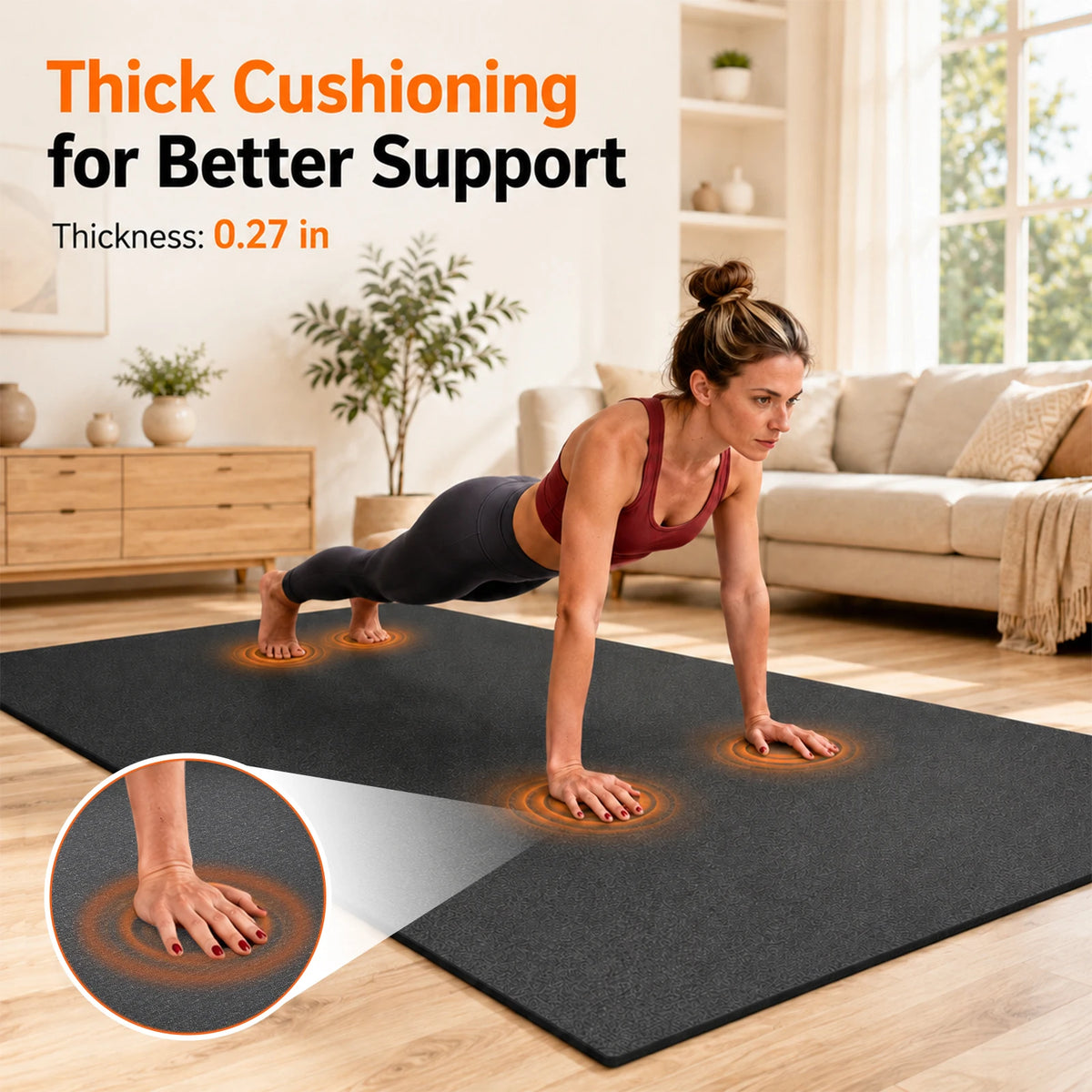 Foldable Non Slip Yoga Mat for Home Gym Fitness Workouts