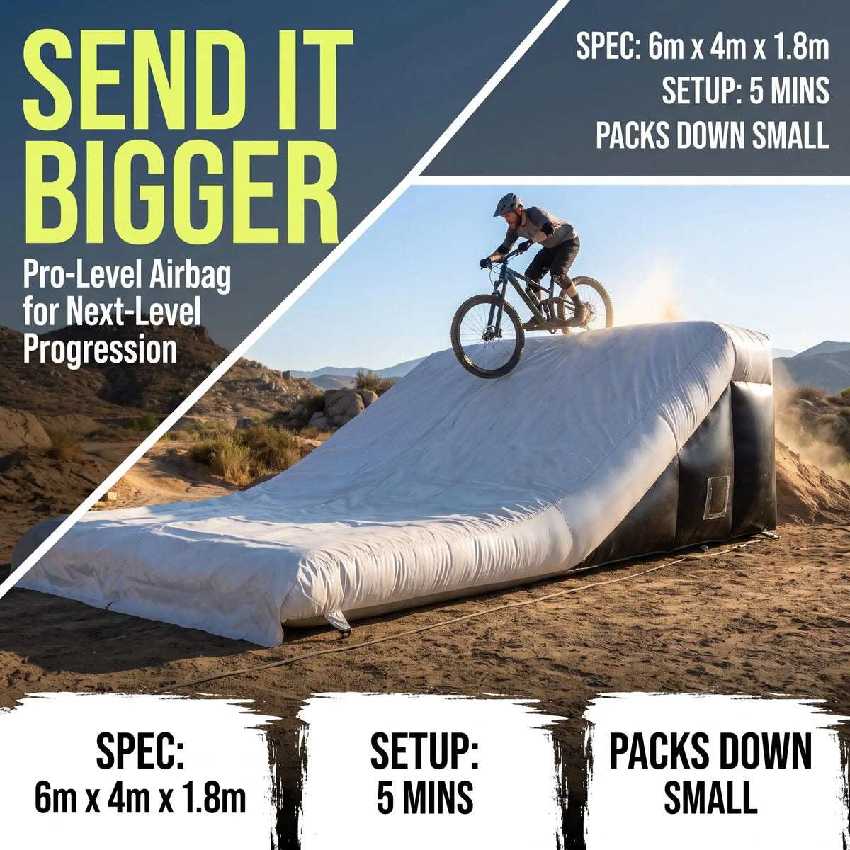 Commercial 20ft  Inflatable Airbag Lander - PVC BMX Jump Ramp Inflatable Airbag Landing for MTB, BMX, Action Sports, Indoor/Outdoor Use