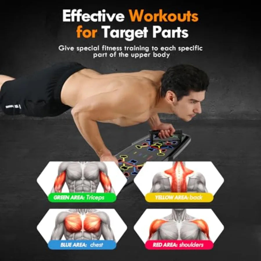 Portable Push Up Board With Pilates Bar And Resistance Bands
