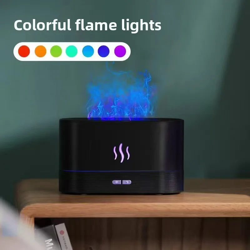 Seven-color flame aroma diffuser,automatic fragrance dispenser,desktop aromatherapy,bedroom fragrance diffuser,small humidifier.
