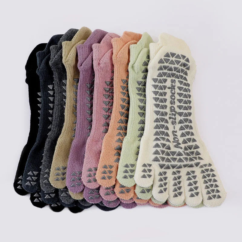 Five Toe Yoga Socks With Non Slip Grip For Pilates Training Fitness