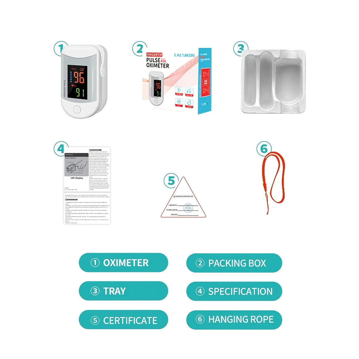 Jitesy Fingertip Pulse Oximeter Blood Oxygen and Heart Rate Monitor